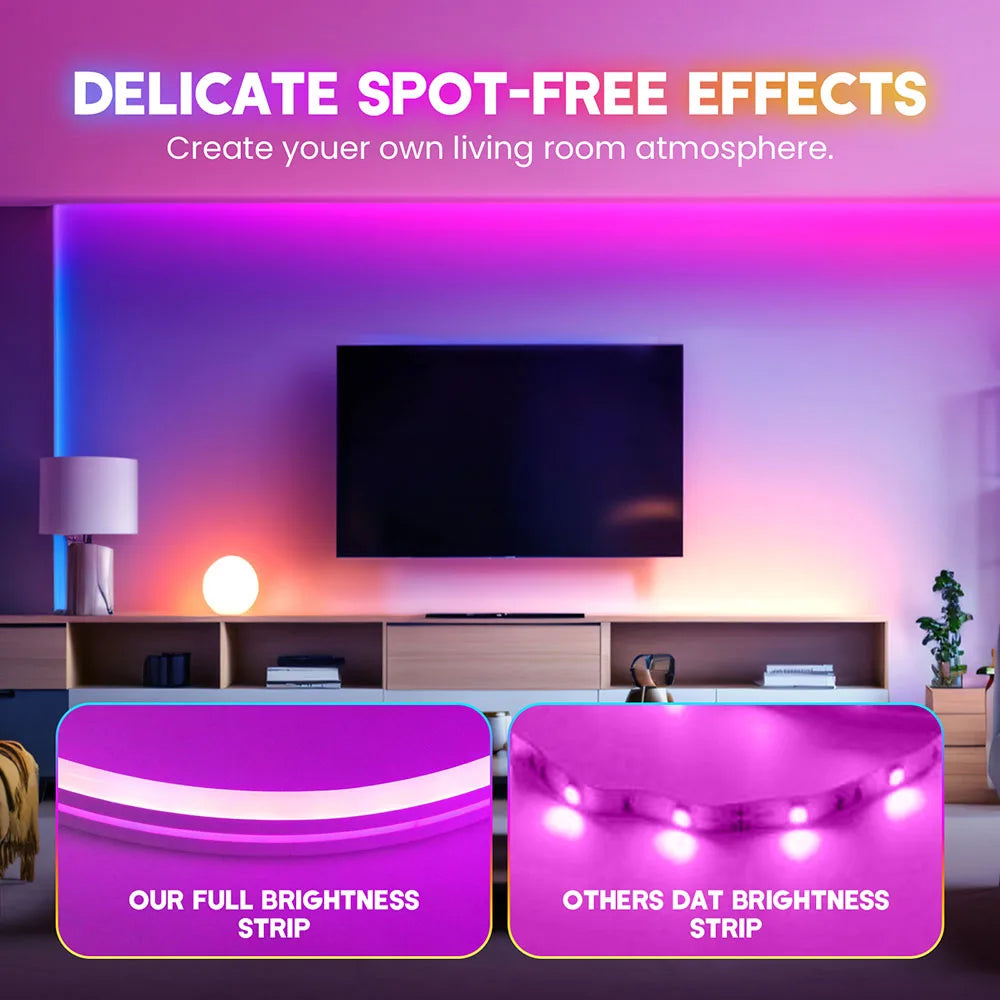 3535 RGB Neon LED Strip Lights 24V 5m 10m 20m 30m Neon Rope Light with Music Sync IP67 Waterproof Light Strip for Home Decor