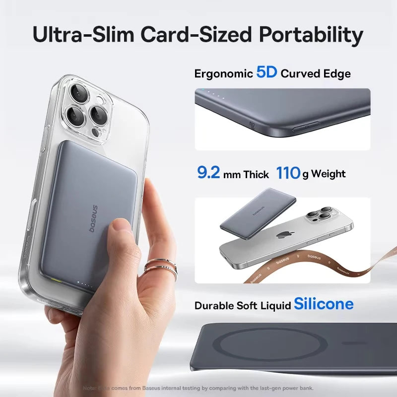 Ultra-Slim Baseus Magnetic Power Bank – 5000mAh