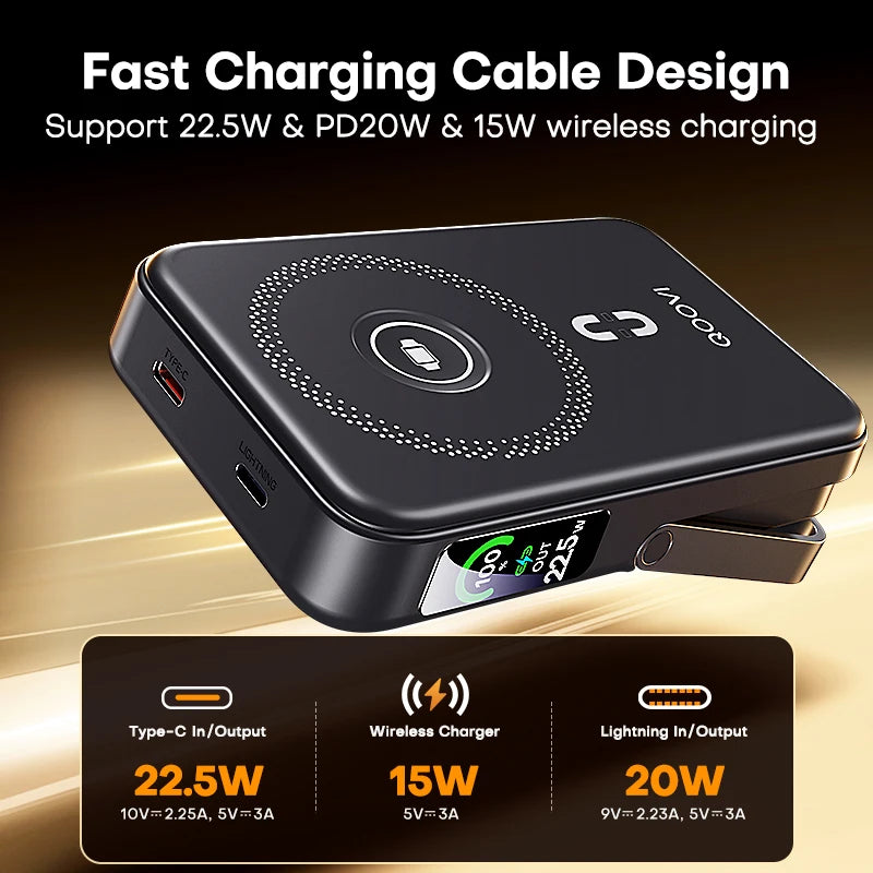 QOOVI Qi2 20W Wireless Power Bank 10000mAh