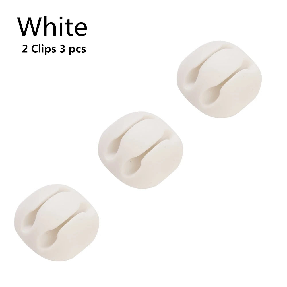 Silicone USB Cable Organizer Clip – Adhesive Cord Holder for Desk & Home