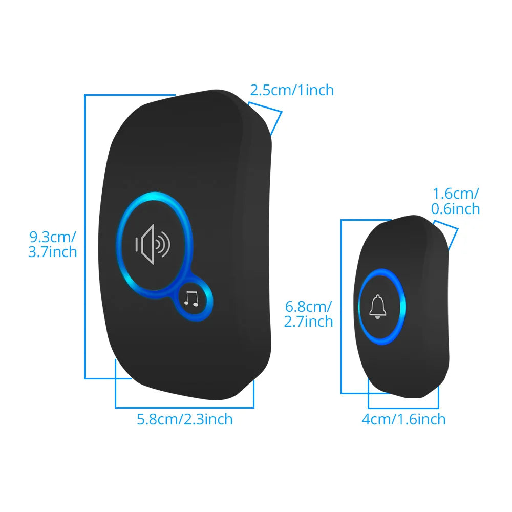 FULLHOUSE Wireless Doorbell Kit – Waterproof Door Chime with Plug-In Receiver & Push Button