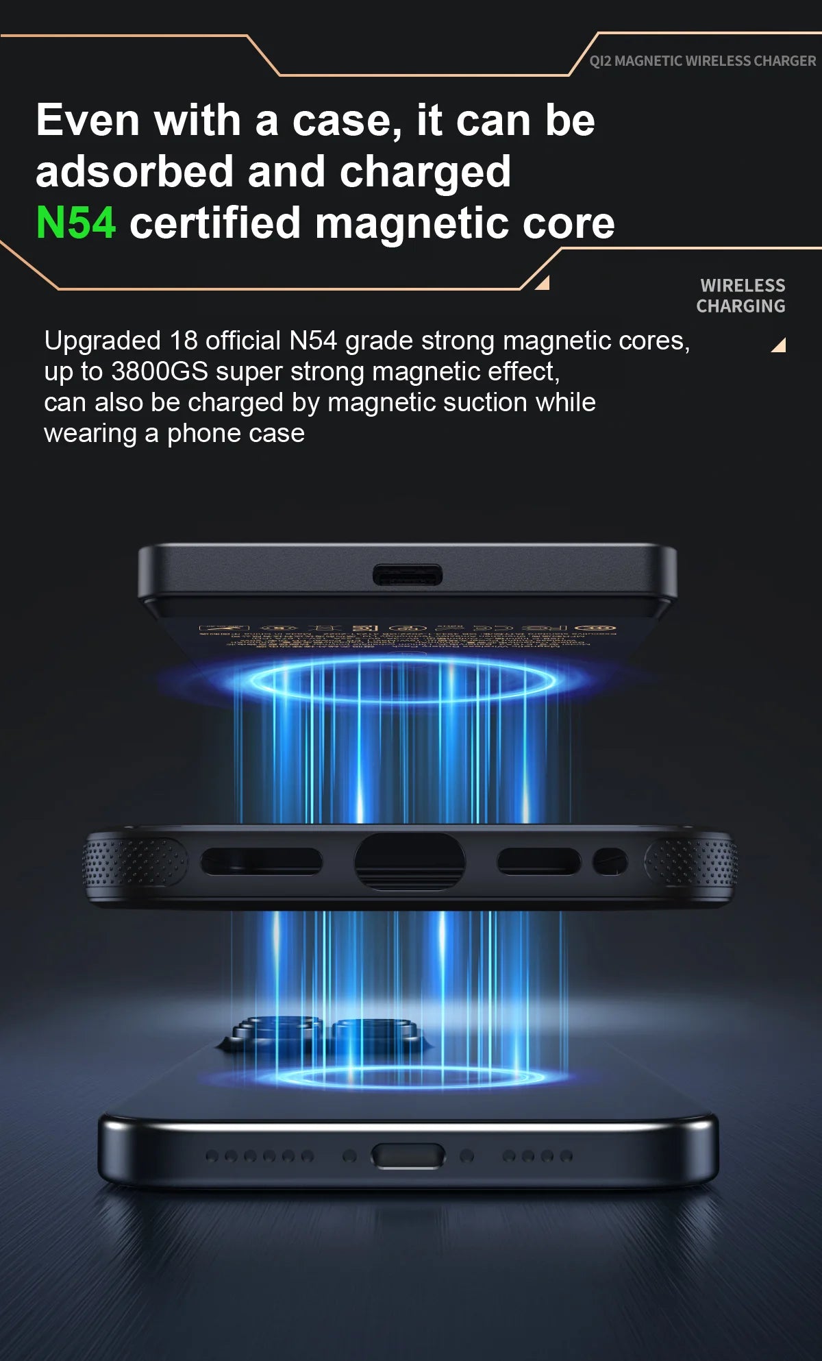 15W Wireless Magnetic Power Bank – LCD Display, iPhone, AirPods & Watch Charging
