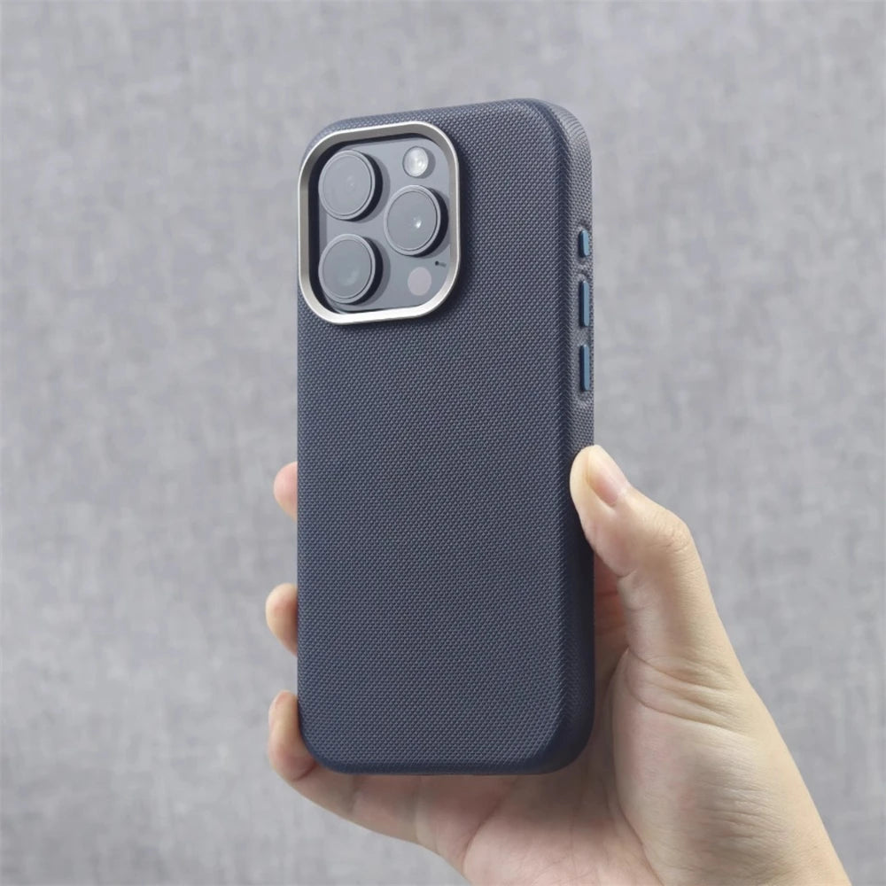Premium Leather & Alloy iPhone Case – MagSafe Ready