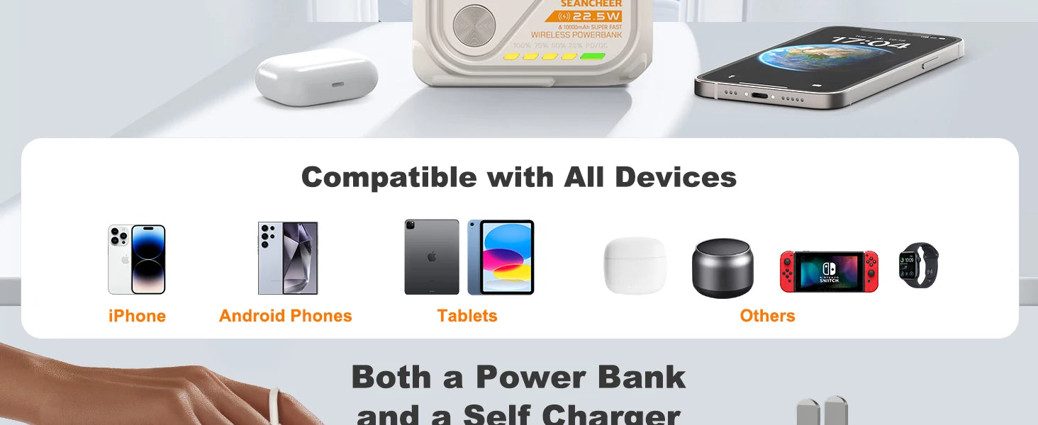 Magnetic 6-in-1 Power Bank 10000mAh – 22.5W Fast Charge