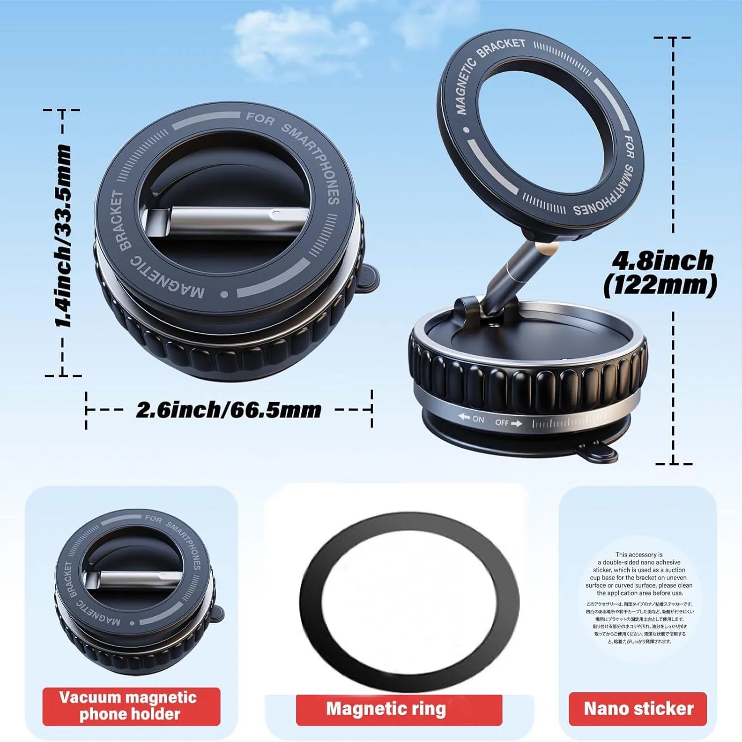 Foldable Magnetic Phone Holder – 360° Rotation