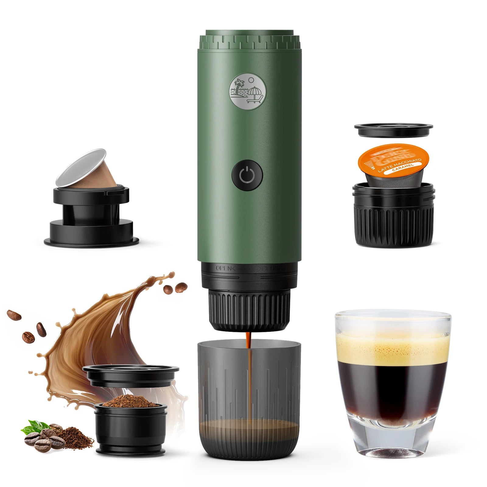 3-in-1 Travel Espresso Maker – Portable USB-C Self-Heating Coffee Machine
