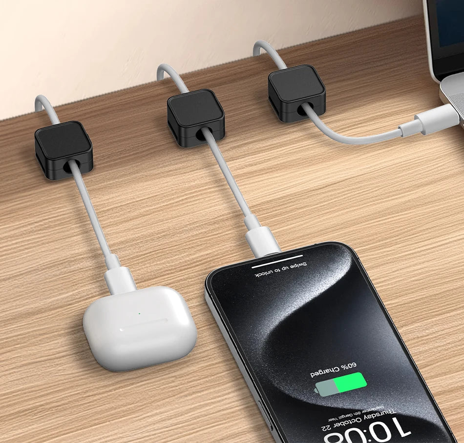 Rocoren Adjustable Cable Holder – Under Desk Wire Organizer & Protector