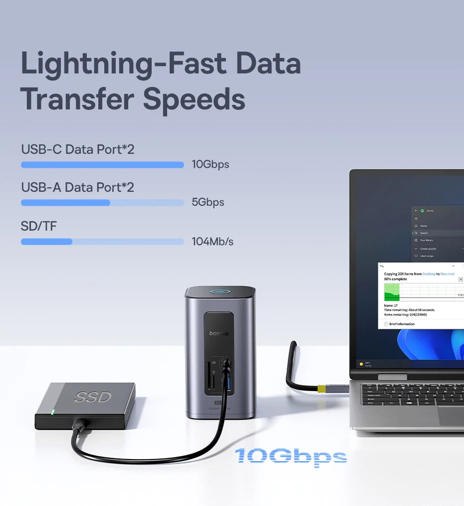 Baseus 12-in-1 USB-C Hub – HDMI 4K & PD 100W