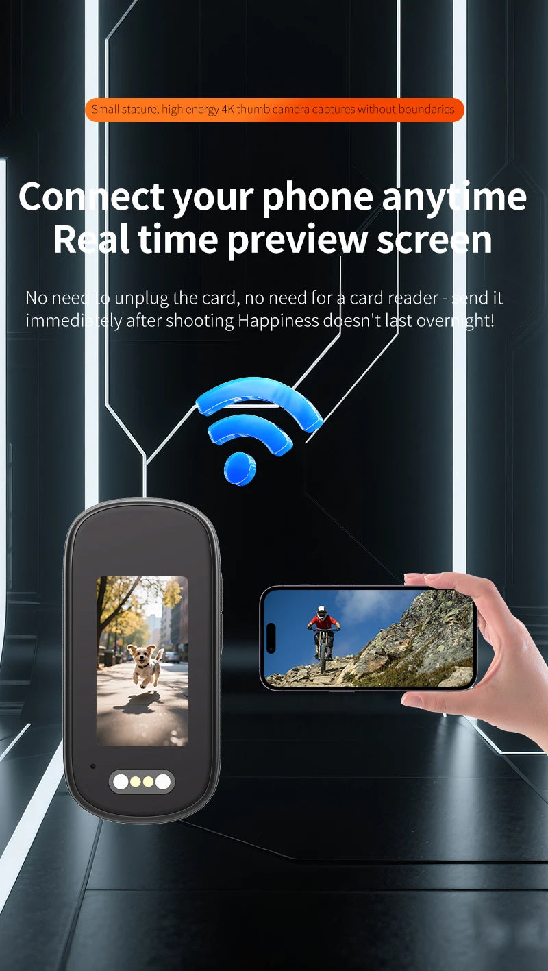 Mini 4K DV Camera – Hotspot, Microphone & 800mAh Battery