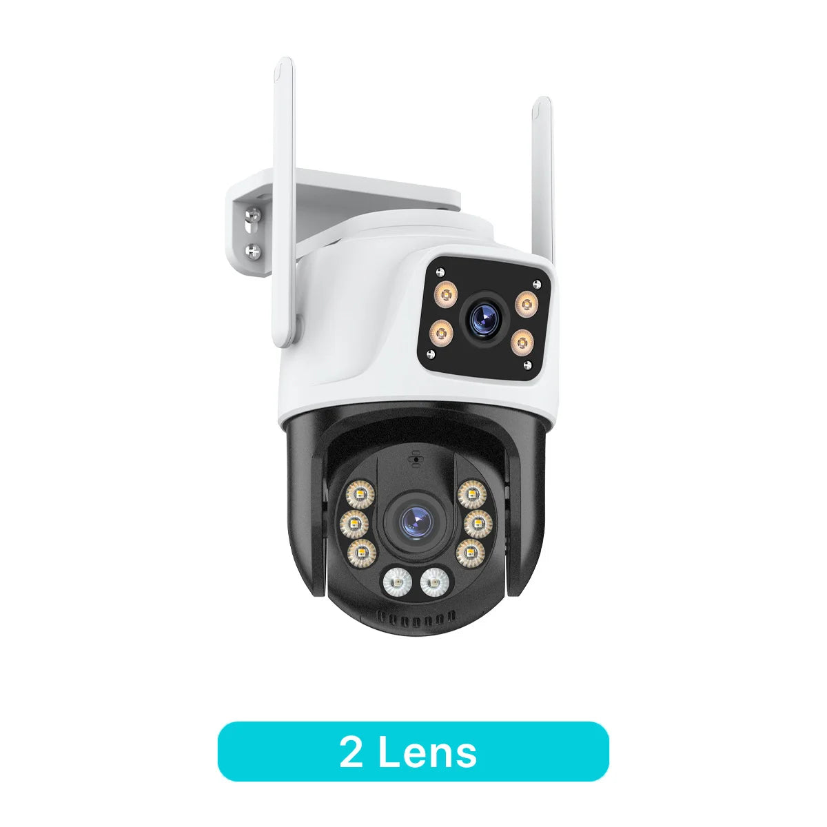 Triple-Lens Wireless Security Camera – AI Human Detection + Auto Tracking (iCSee)
