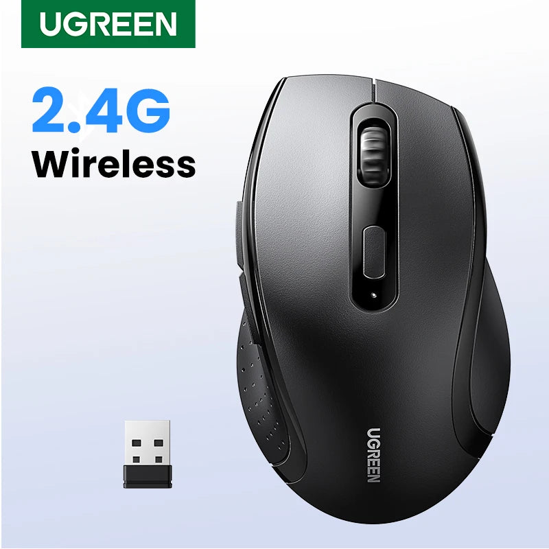 UGREEN Wireless Silent Mouse – 1600 DPI, 2.4GHz USB for PC & MacBook