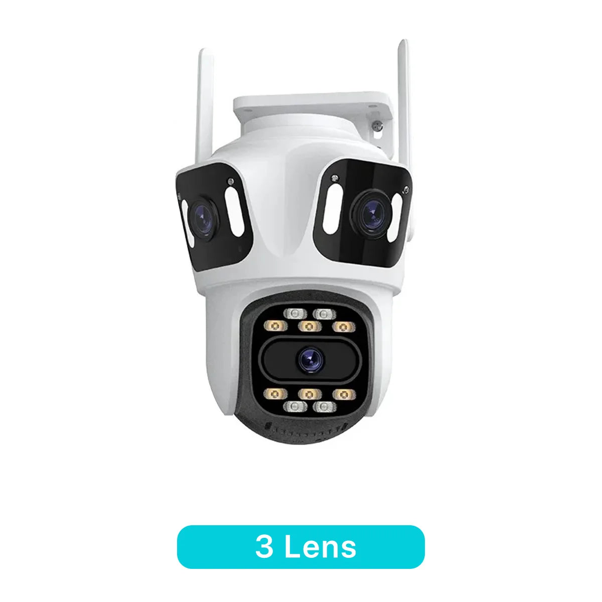 Triple-Lens Wireless Security Camera – AI Human Detection + Auto Tracking (iCSee)