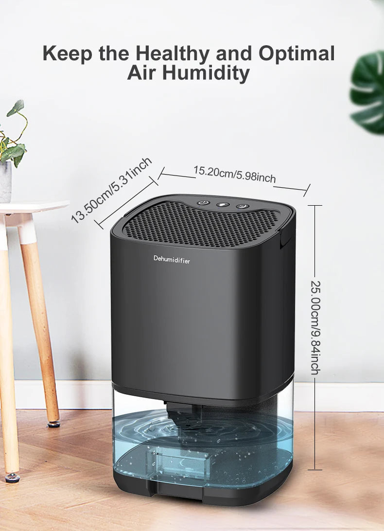 Portable Silent Air Dehumidifier – 1L Compact Moisture Absorber (EU/US Plug)