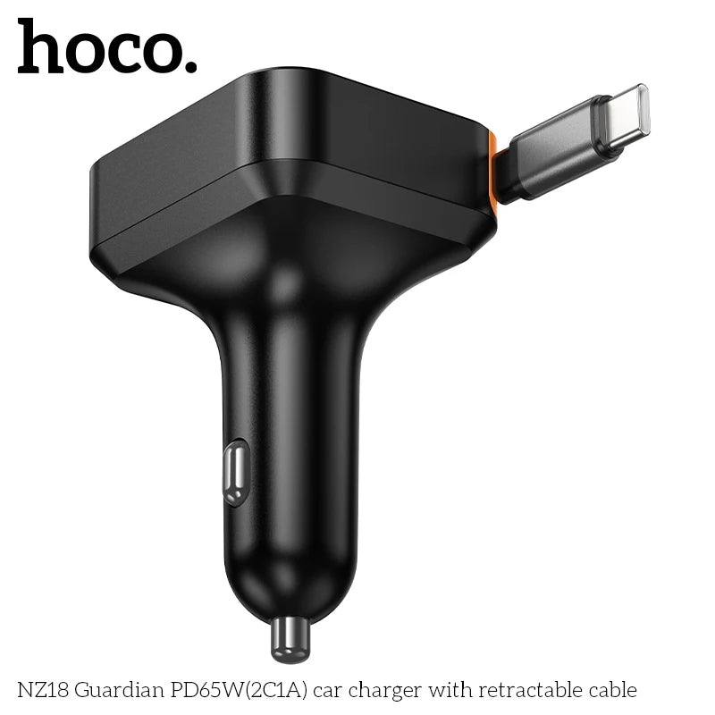 Retractable Car Charger HOCO NZ18 – 65W PD USB-C