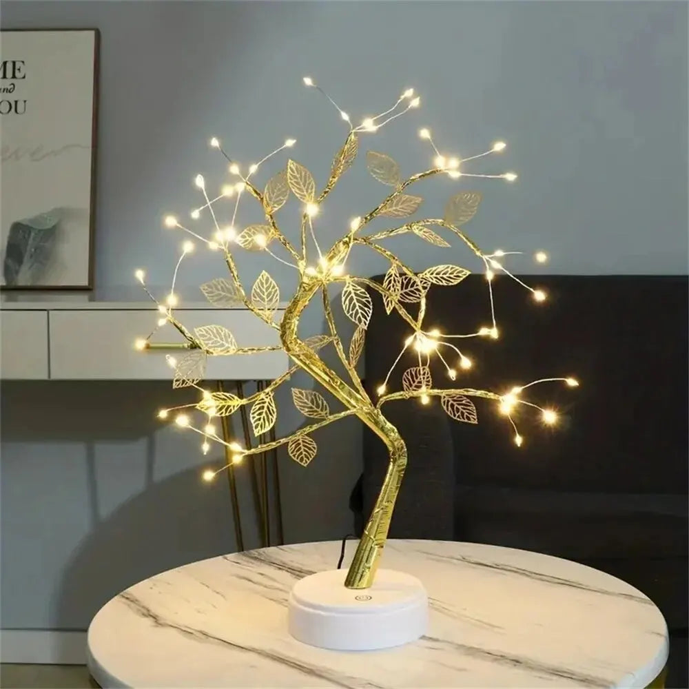 LED Rose Leaf Table Lamp – USB Fairy Light for Home & Bedroom Decor