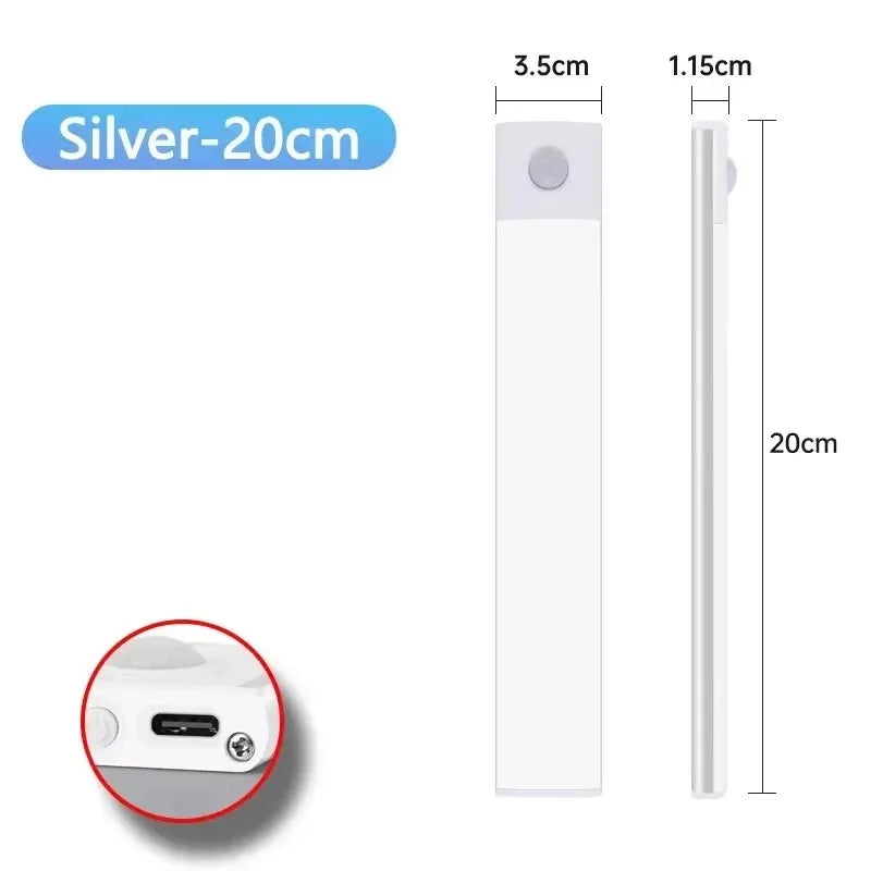 3-in-1 Under Cabinet LED Light – Motion Sensor, USB Rechargeable (Multiple Lengths)
