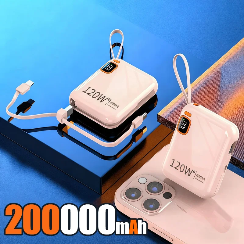 200000mAh 120W Power Bank – Portable USB-C Fast Charging for Phones
