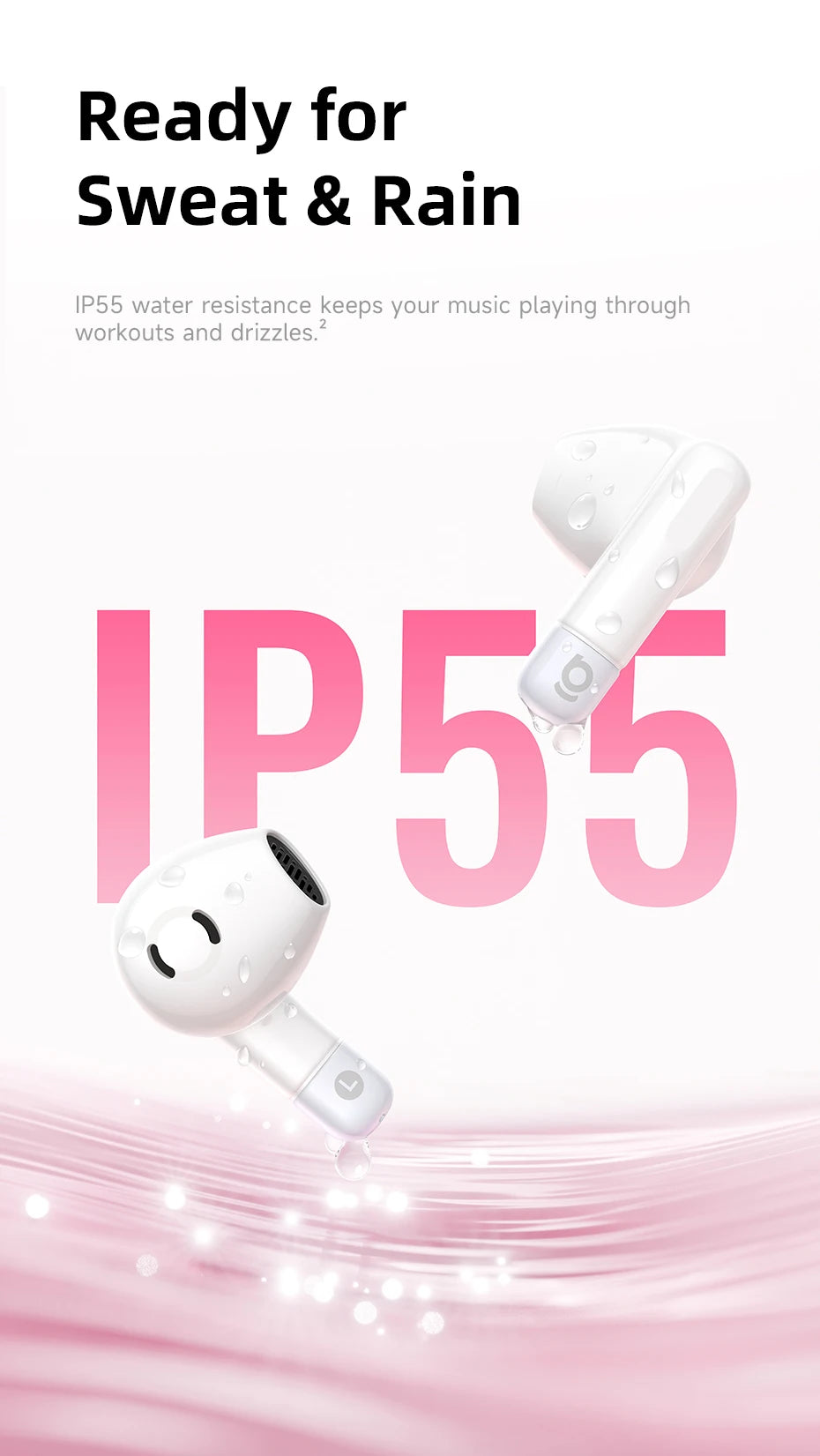 Baseus BS2 Lite True Wireless Earbuds – 40H Playtime, AI Clear Calls, Noise Canceling, IP55