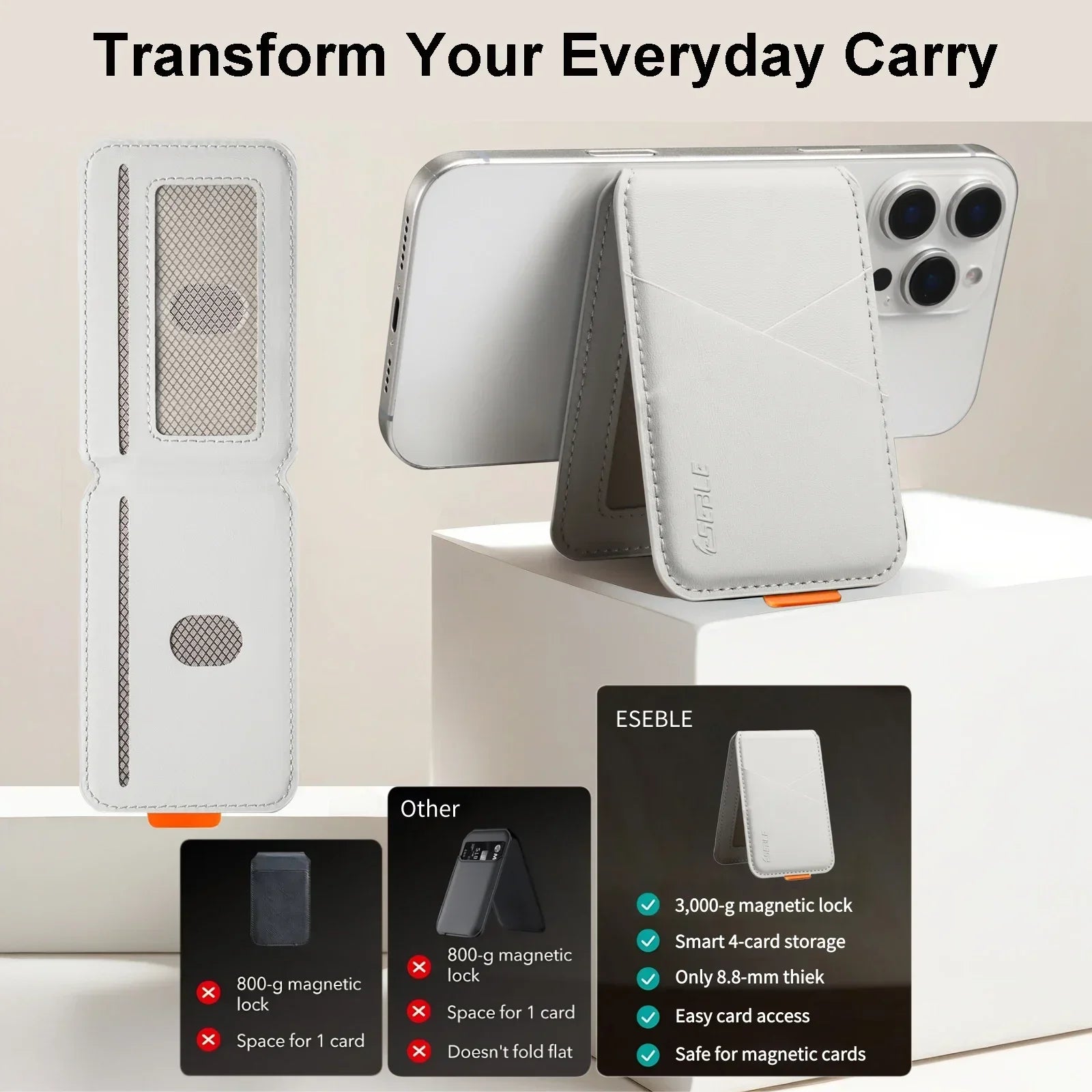 iPhone MagSafe Leather Card Holder – RFID Bank & ID Card Protector