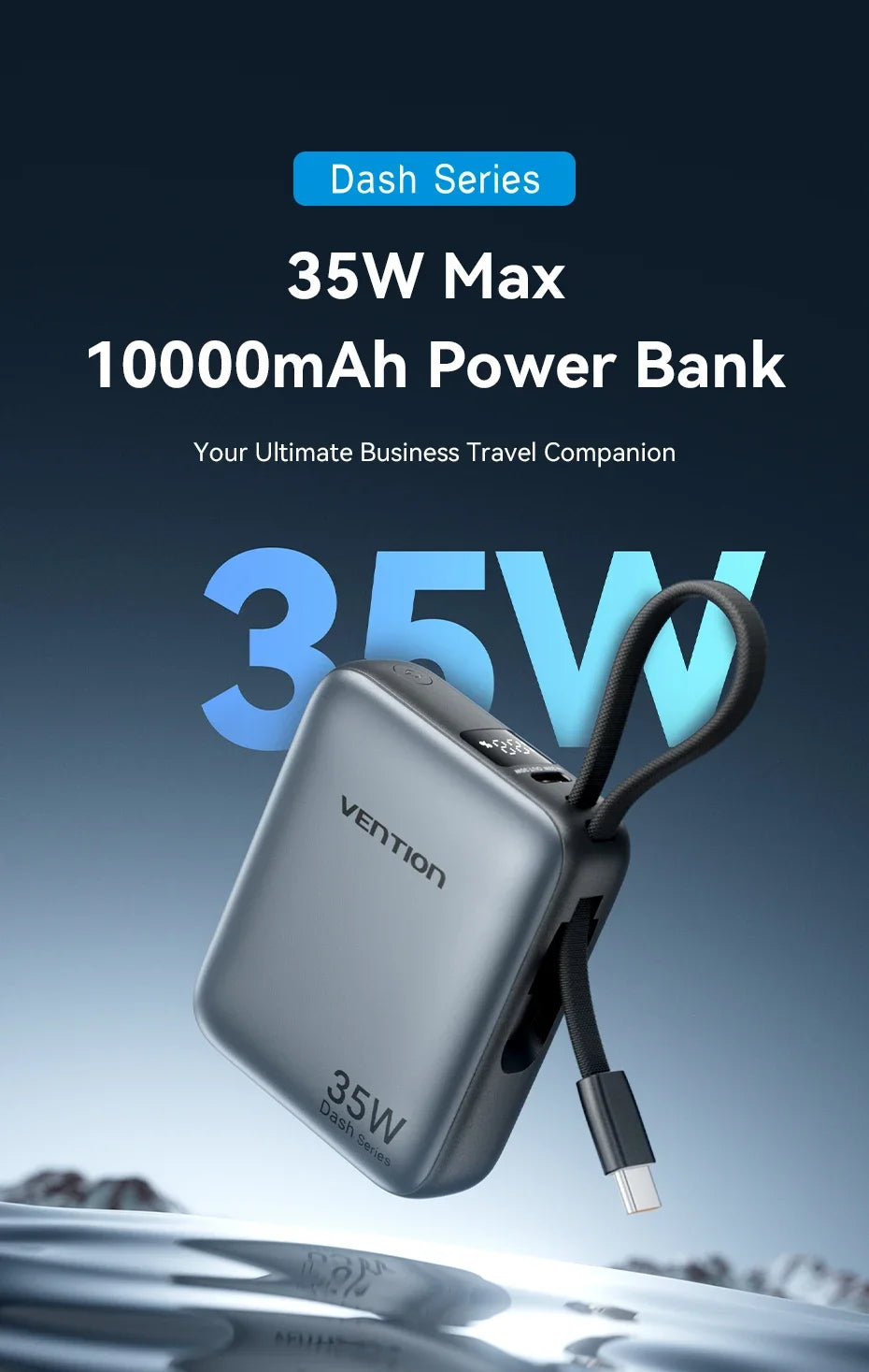 Vention 35W Mini Power Bank 10000mAh Fast Charging