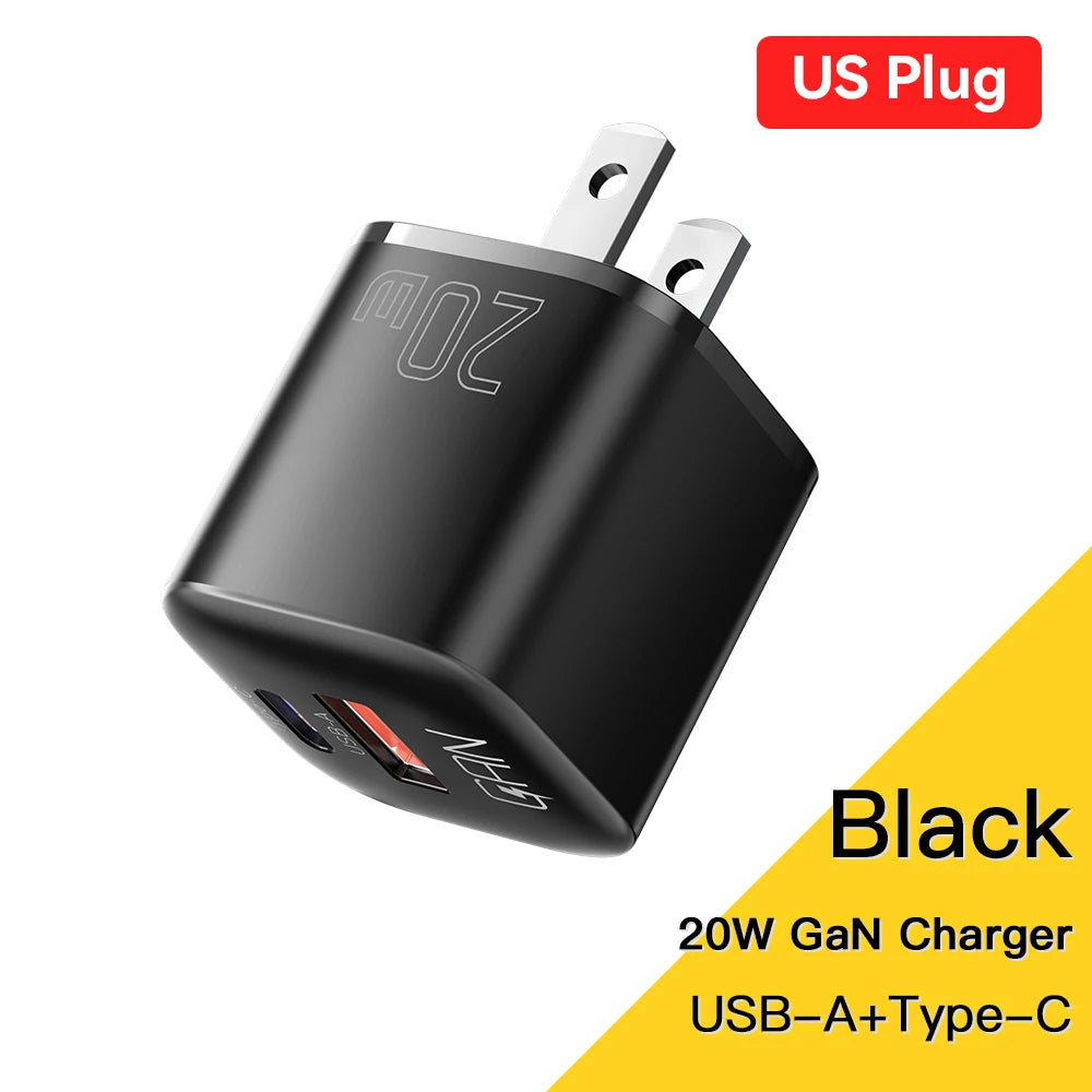 Essager 20W GaN USB Type C Charger Fast Charge Phone QC 3.0 Quick Chargers For iPhone 15 14 13 12 11Pro Max Mini iPad Charging