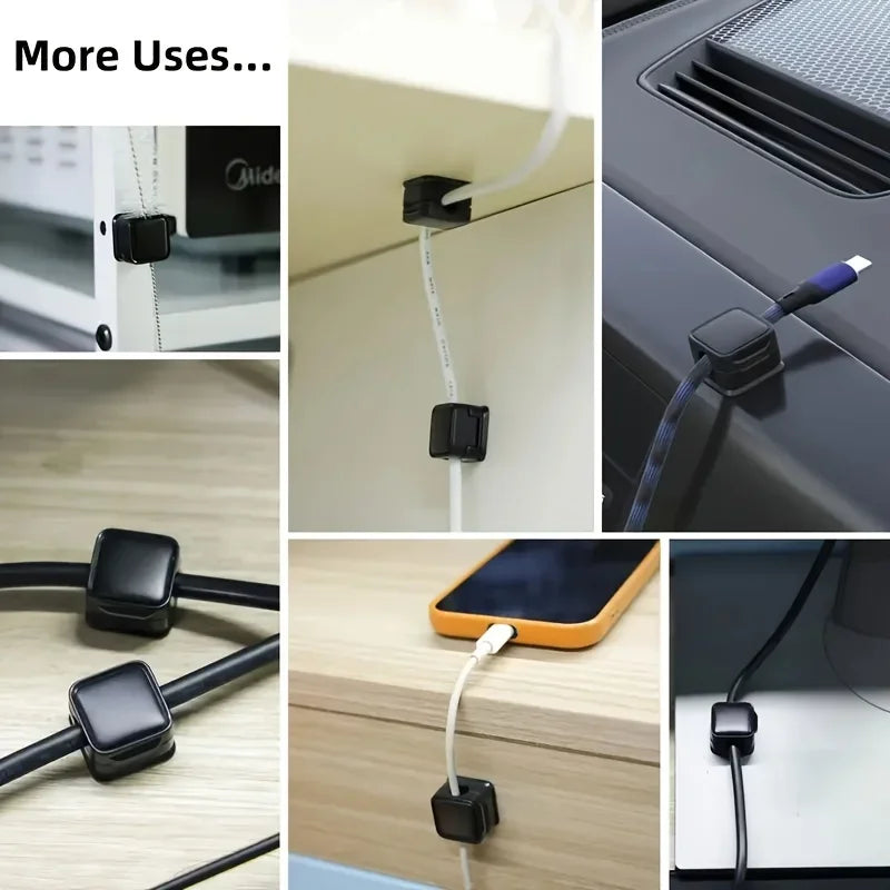 Magnetic Cable Clips 6pcs – Hidden Wire Management & Desktop Organizer