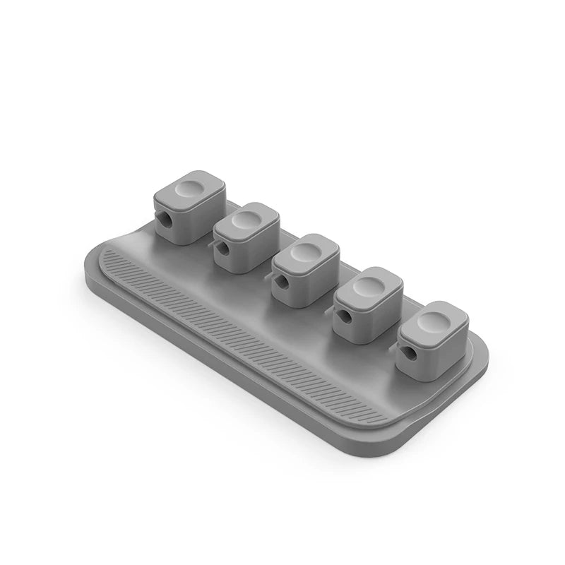 Magnetic Cable Clips – Silicone Wire Holder, 5-Pack for USB-C, Micro & Lightning