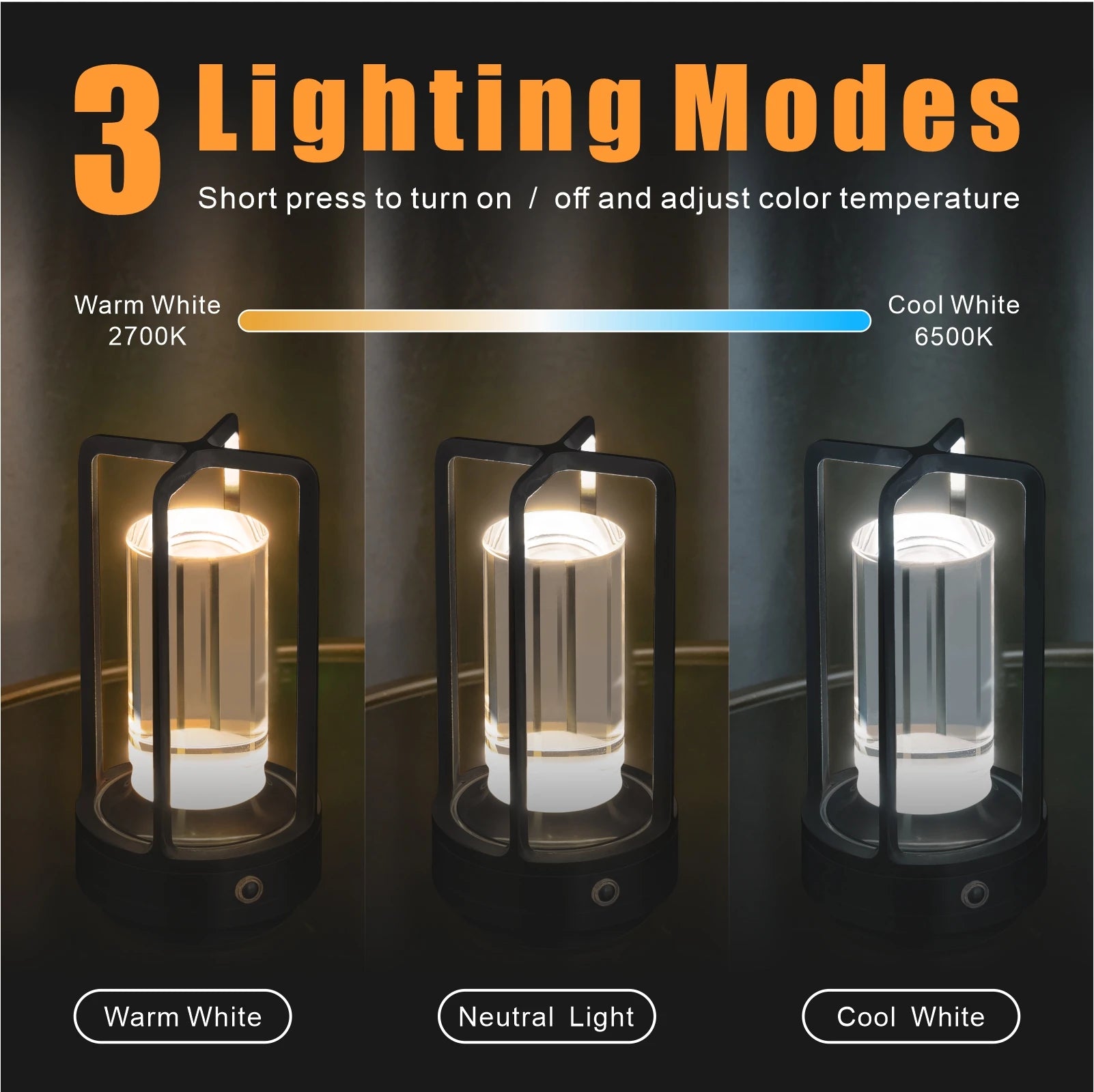 GGbingo Portable Cordless LED Table Lamp – Rechargeable Ambient Night Light