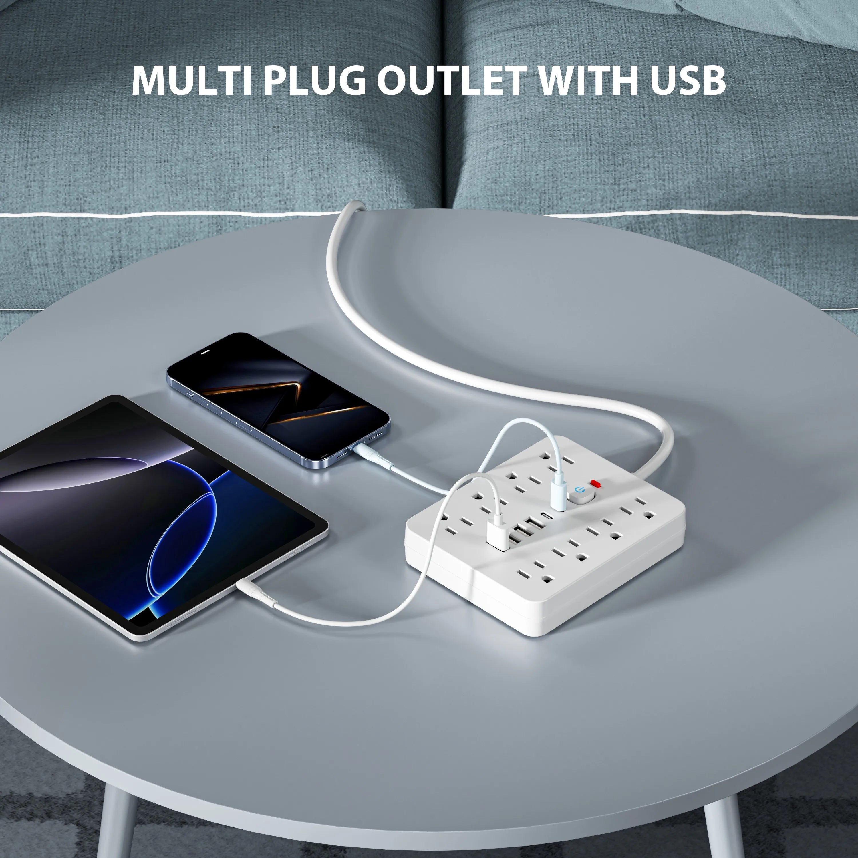 Power Strip with Surge Protection 8 AC & 4 USB-C Charging