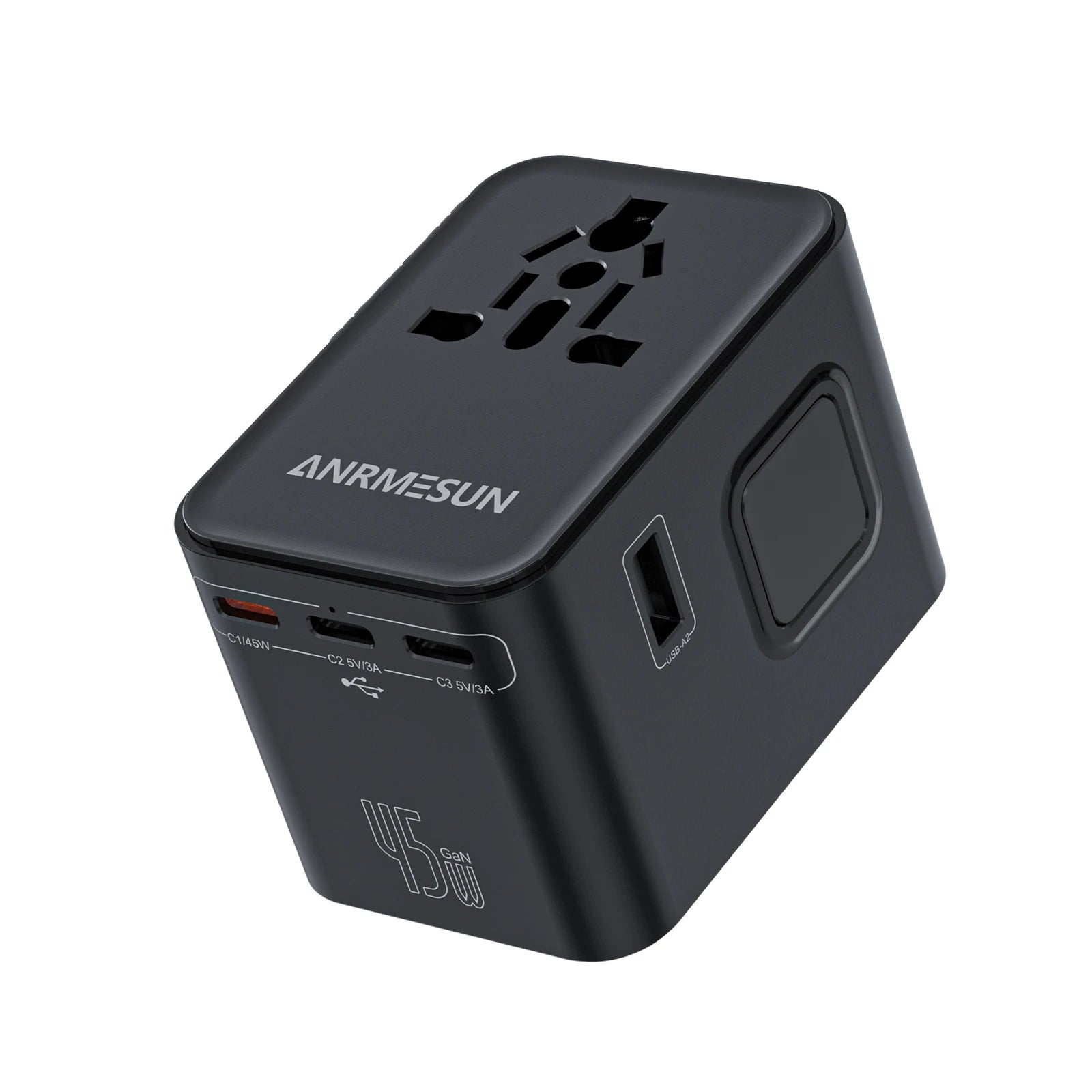 Global Universal Conversion Travel Plug 2 Type-C Sockets EU US AC Power Travel Adapter PD 65w 45w 25w Travel Plug Fast Charging