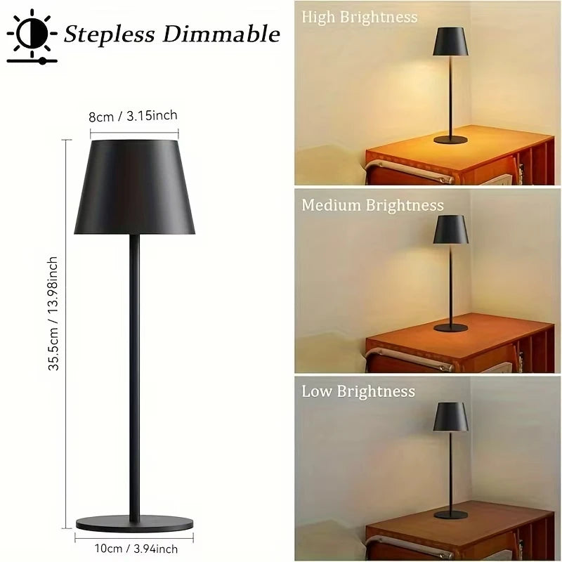 Rechargeable Desktop LED Lamp – Touch Control, Dimmable for Home & Hotel