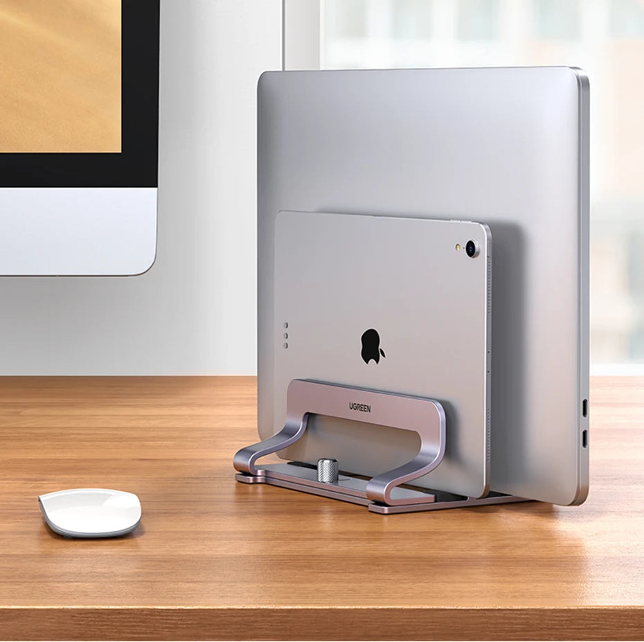 UGREEN Foldable Laptop Stand – Aluminum Vertical Holder for MacBook & PC