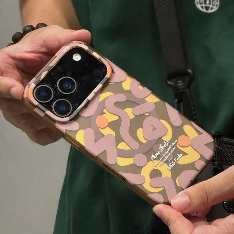Geometric Graffiti MagSafe iPhone Case – Shockproof