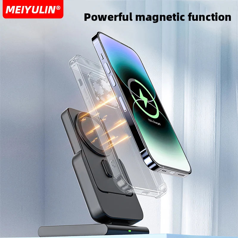 Portable 3-in-1 Wireless Charger – 10000mAh Power Bank for Apple Devices