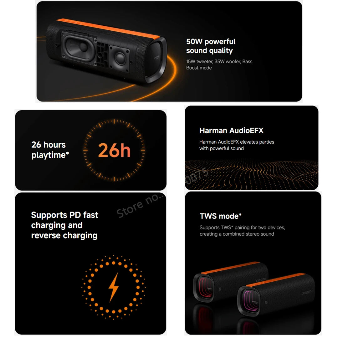 Xiaomi Portable Party Speaker – Harman Audio, TWS, Ultra-Long Battery, 50W