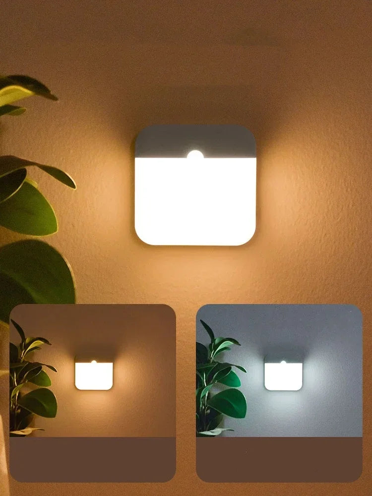 Motion Sensor Night Lamp – USB LED Light for Stairs, Closet, Hallway, Bedroom