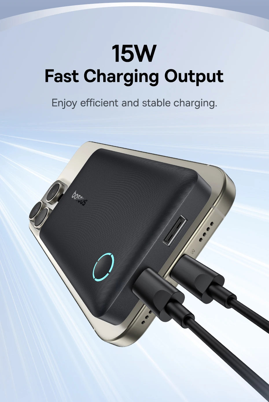 Baseus FP11 10,000mAh Power Bank – 15W PD Fast Charge, USB-C