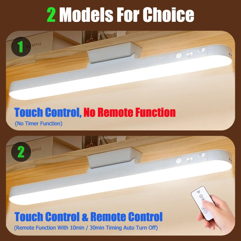 Magnetic LED Table Lamp – USB Rechargeable, 3 Color Dimmable Reading Light