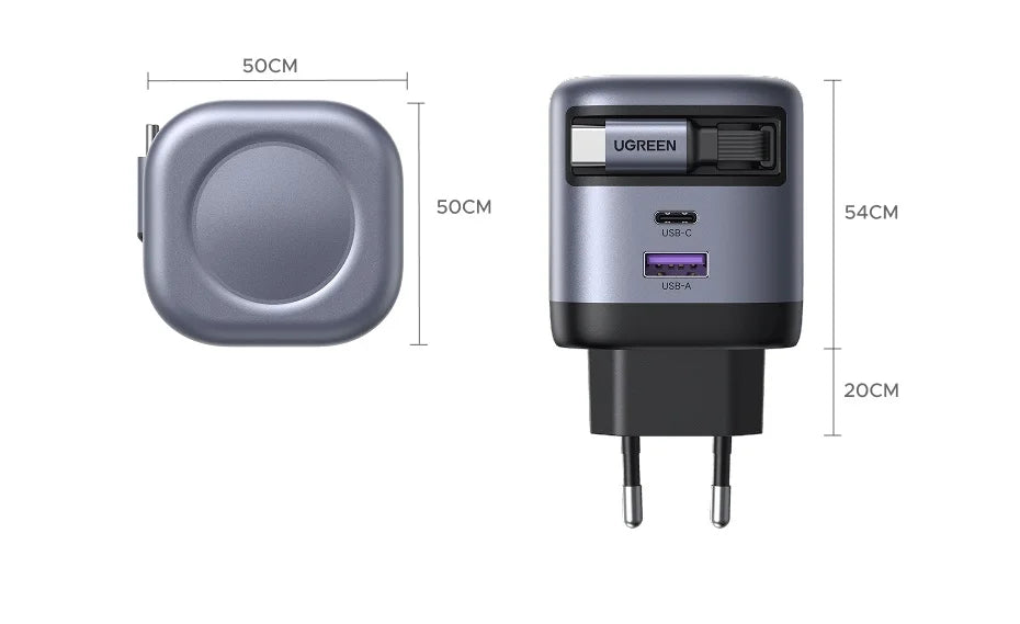 UGREEN PD 3.0 USB-C Retractable Charger – iPhone & MacBook