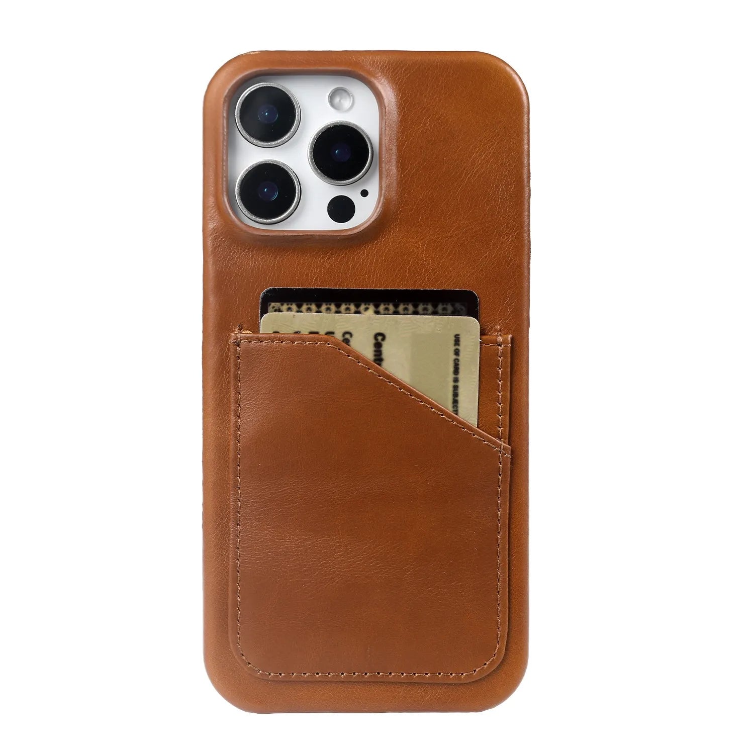 Premium Genuine Leather Card Slot Case for iPhone 15–17 Series – Vintage Wallet Cover
