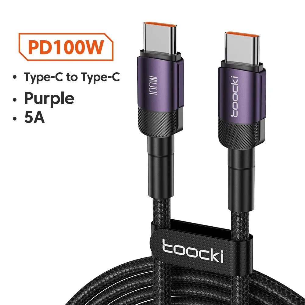 TOOCKI USB-C Fast Charging Cable – USB-C Charger Cord for Phone, Tablet & Power Bank