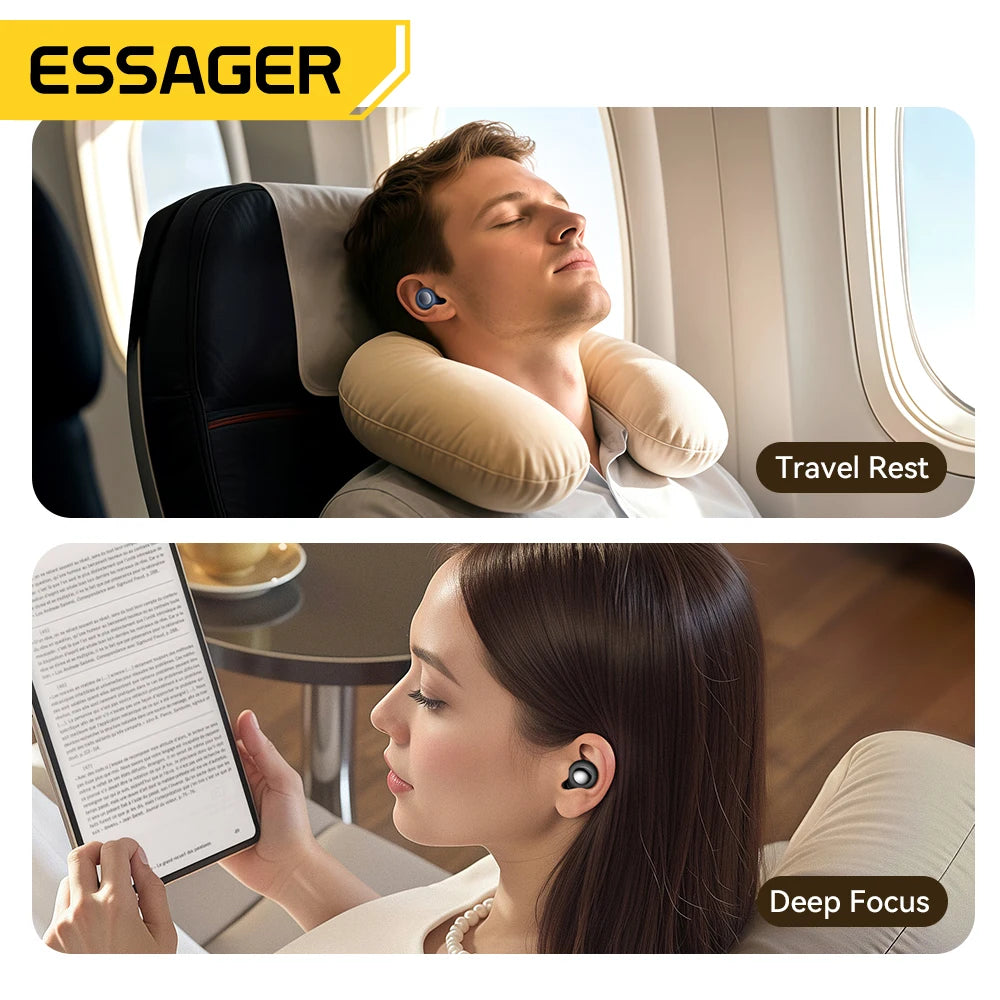 Essager Ear Plugs for Sleeping 49dB Noise Cancellin Reusable Silicone Earplug Hearing Protection for Concert Sleep Noise EarPlug
