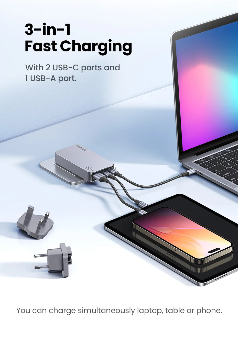 UGREEN 65W GaN Fast Charger for Phone & Laptop