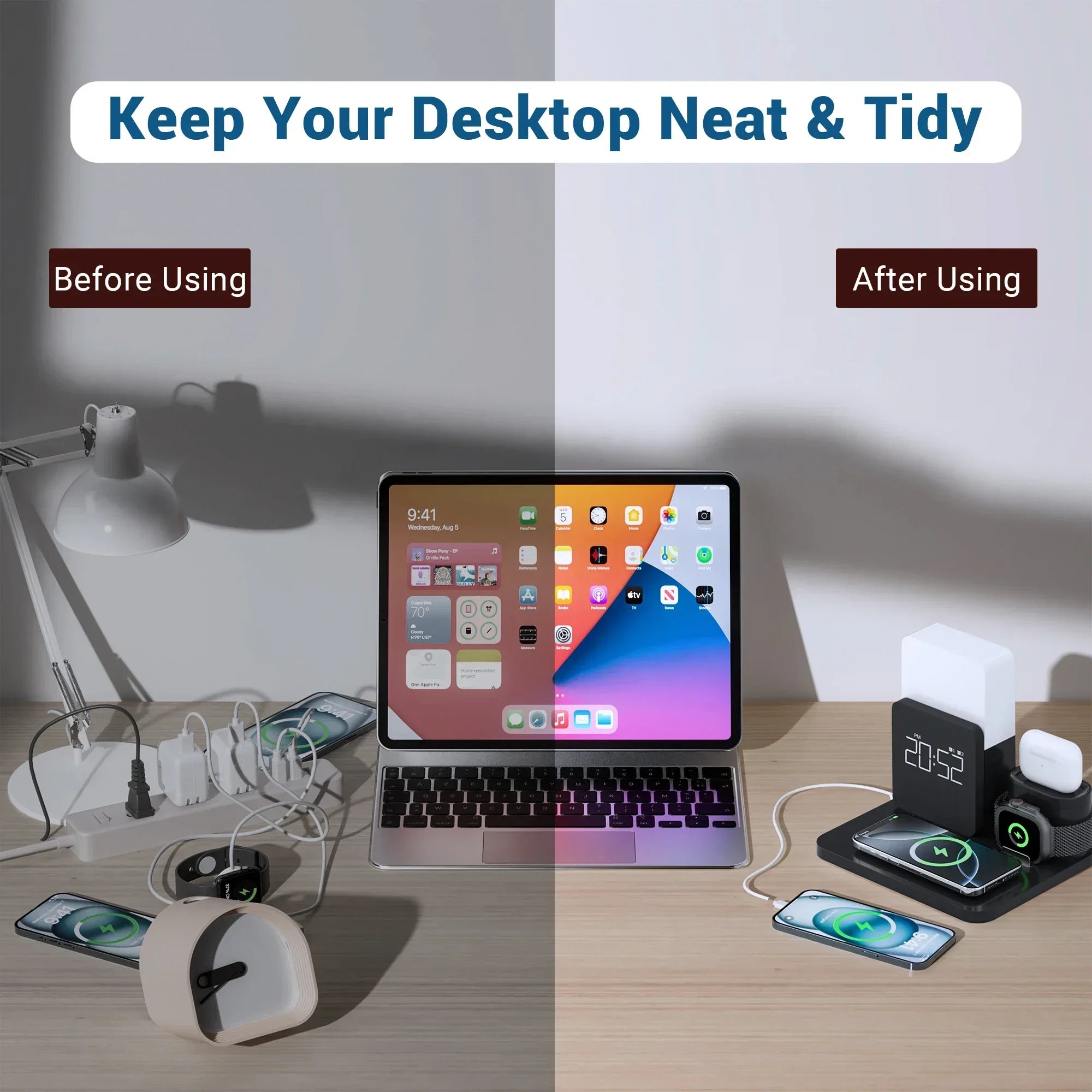 Magnetic Wireless Charging Dock – Fast Desktop Charger for Smartphones