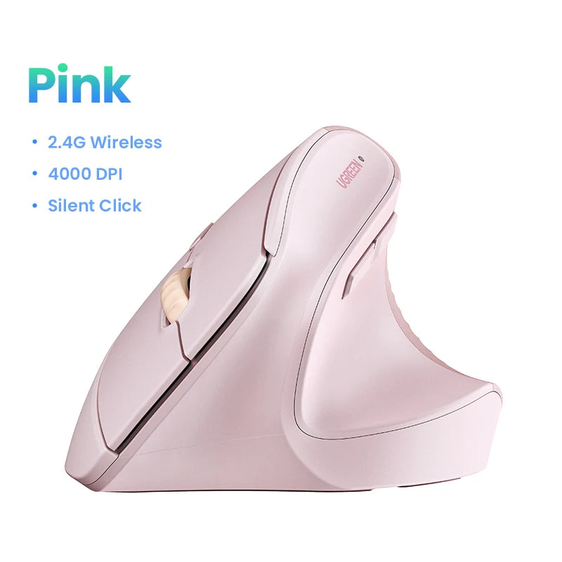 UGREEN Bluetooth 2.4G Vertical Wireless Mouse – Ergonomic, 4000 DPI, 6 Buttons