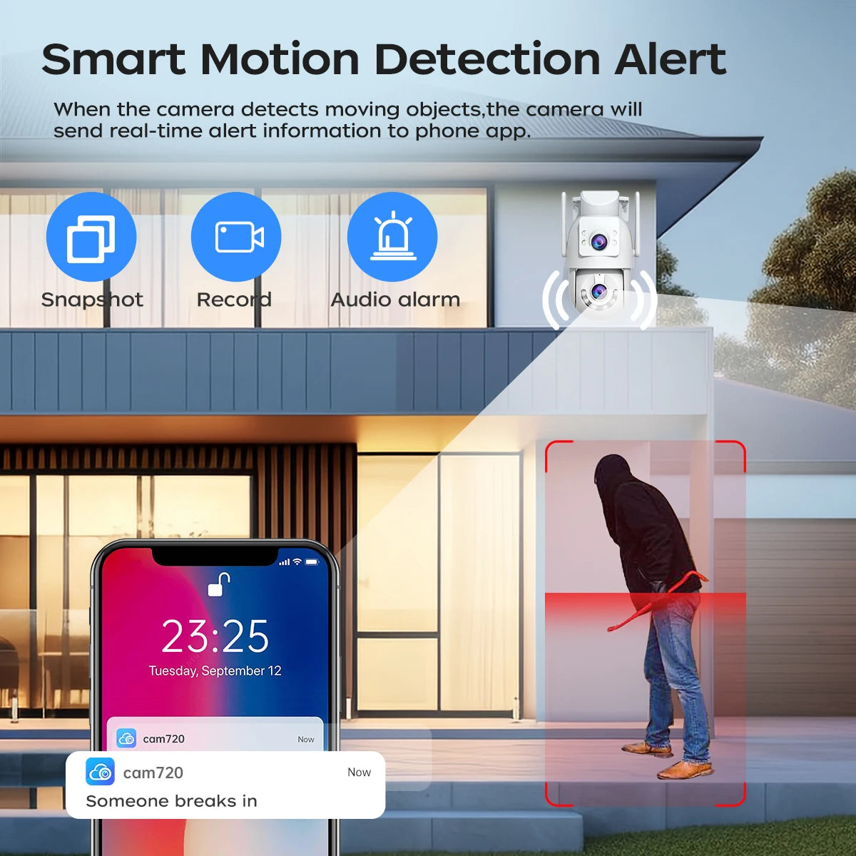 JOOAN 4K 8MP Outdoor PTZ Security Camera – Dual Lens AI Tracking