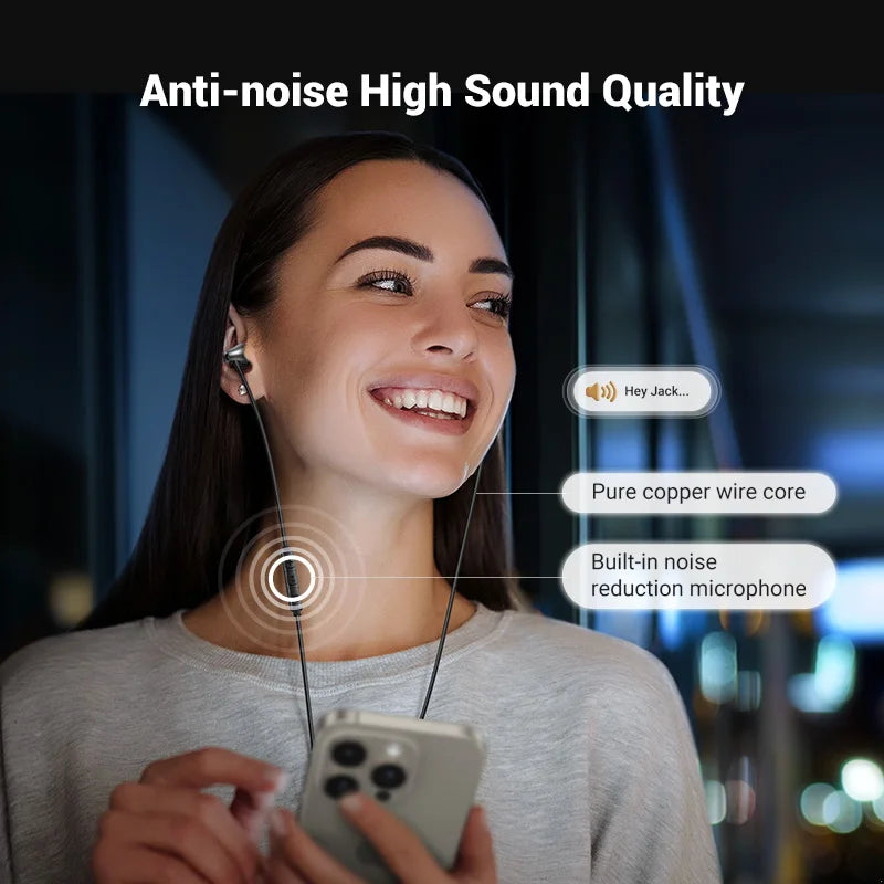 UGREEN 3.5mm & USB-C Wired Earbuds with Mic – HiFi Stereo