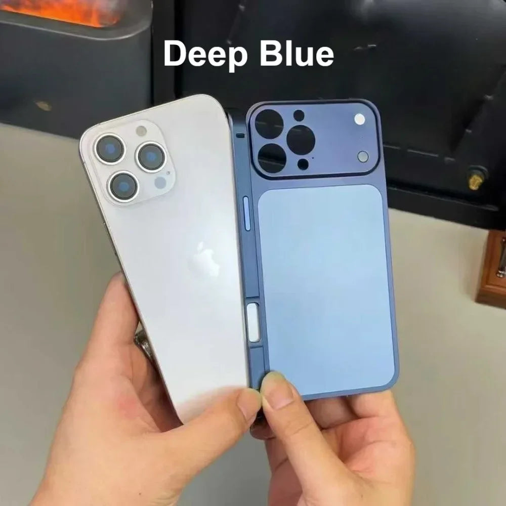 Color Alloy Frame Case – Anti-Drop Back Cover for iPhone 13–17 Pro/Pro Max