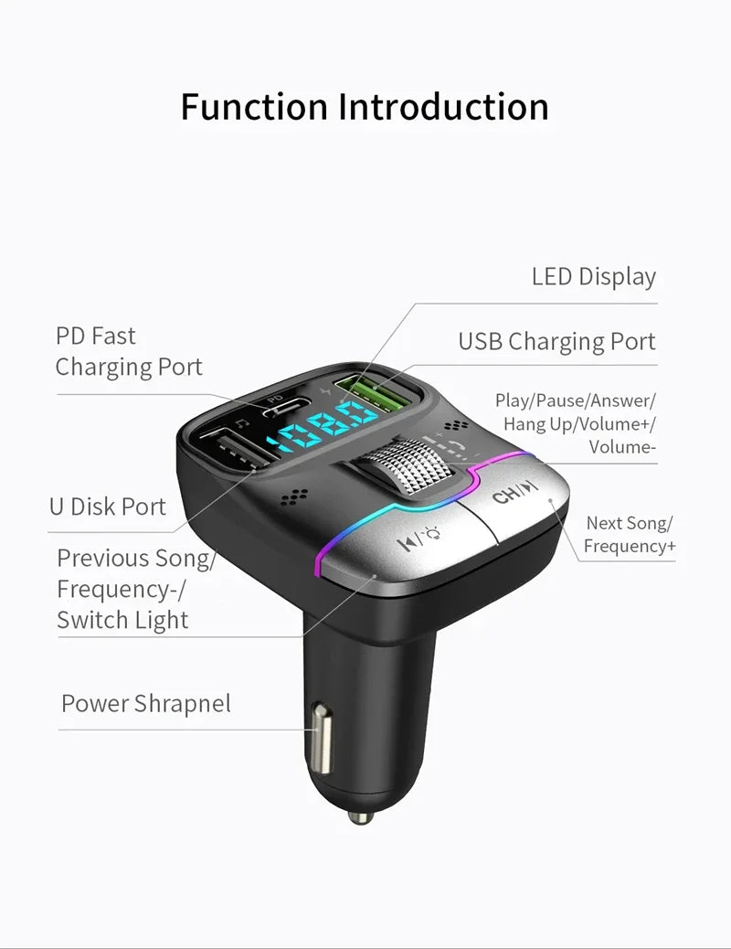 Xiaomi FM Transmitter Bluetooth 5.4 – Car AUX Player