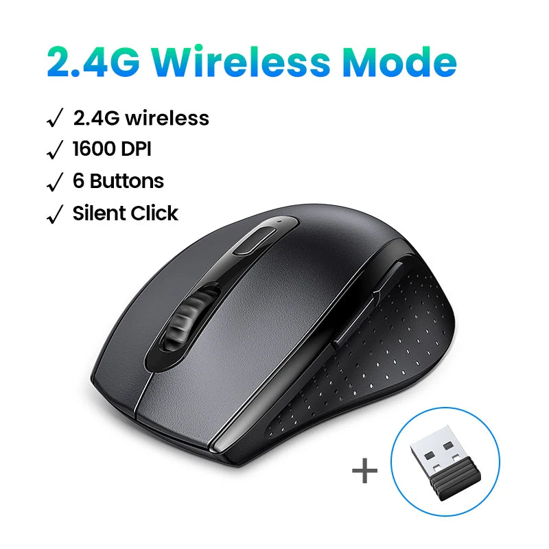UGREEN Wireless Silent Mouse – 1600 DPI, 2.4GHz USB for PC & MacBook